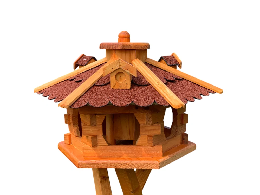 Krmítko pro ptáky M (střední) - červená střecha