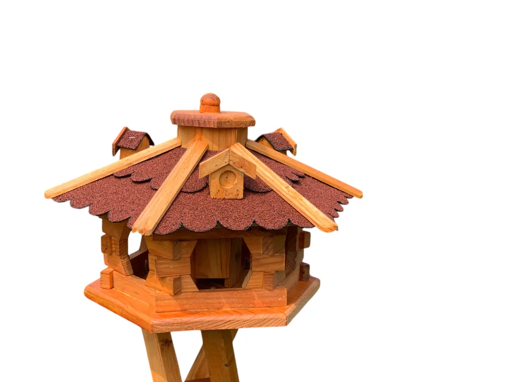 Krmítko pro ptáky M (střední) - červená střecha