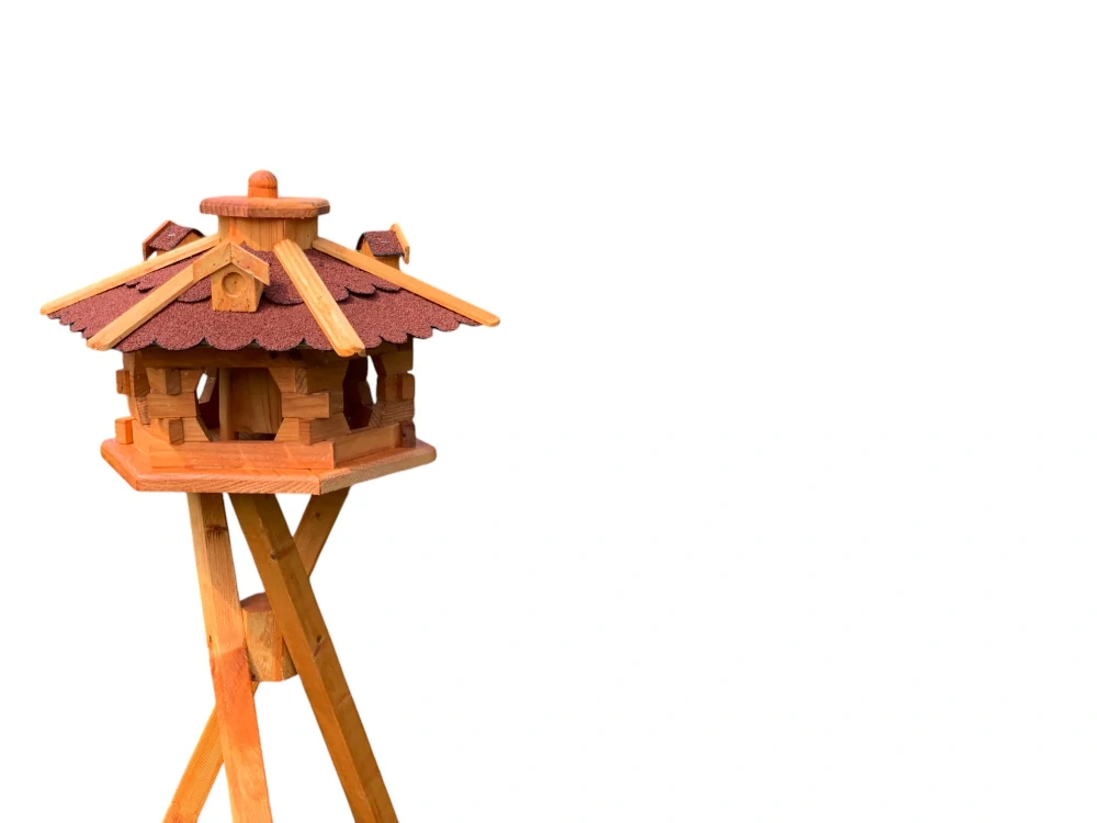 Krmítko pro ptáky M (střední) - červená střecha