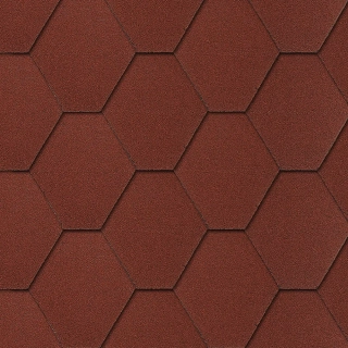 Asfaltový šindel - HEXAGONAL, červený